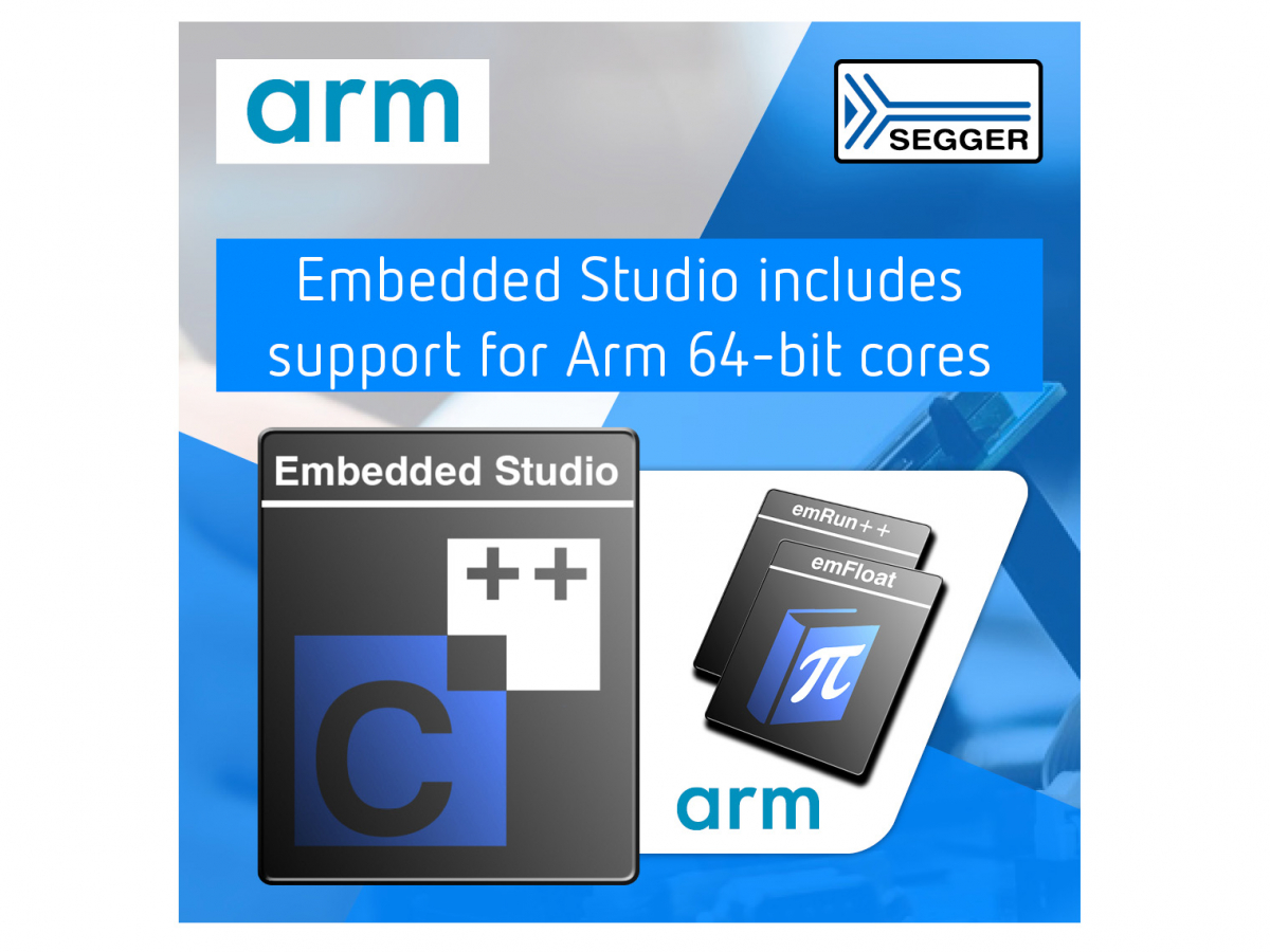 SEGGER adds 64-bit support to Embedded Studio